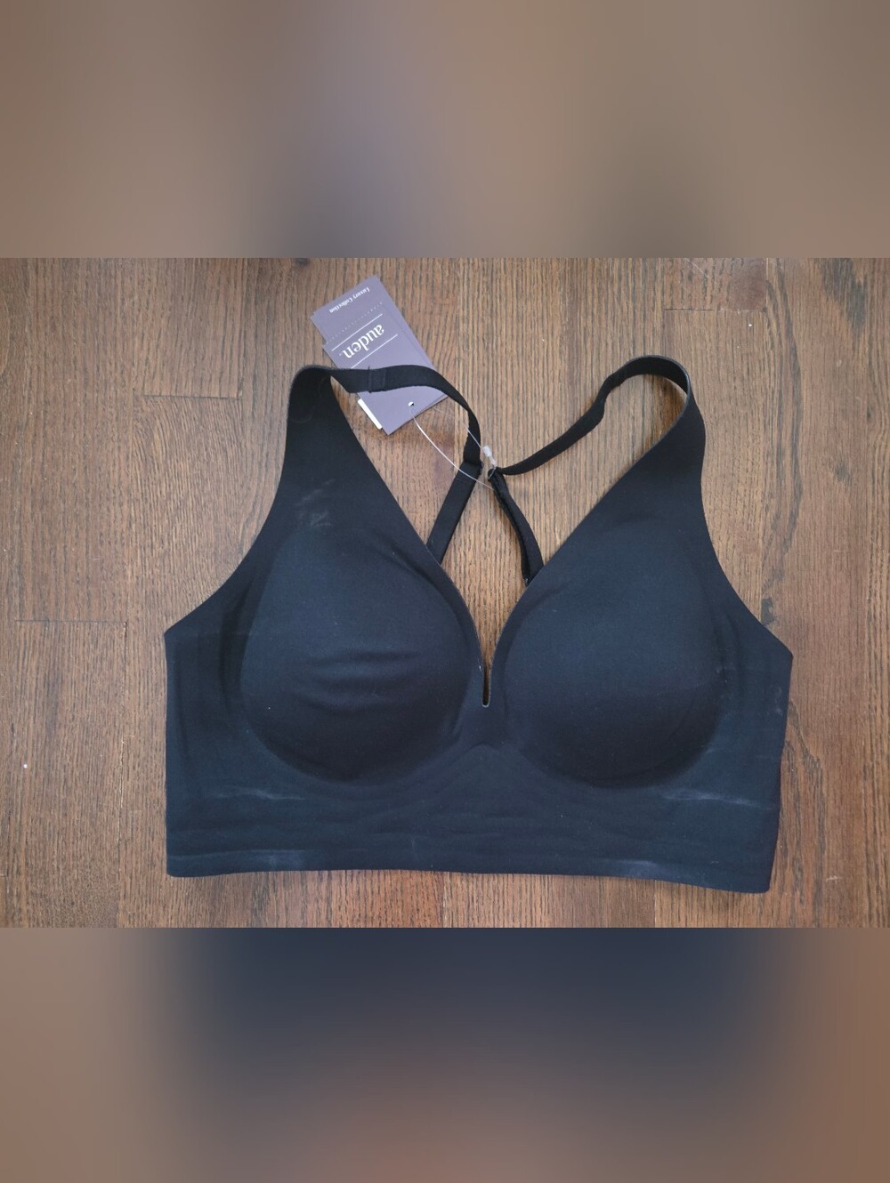 New Auden Womens Small Black Luxe Stretch Unlined Long Line Bralette